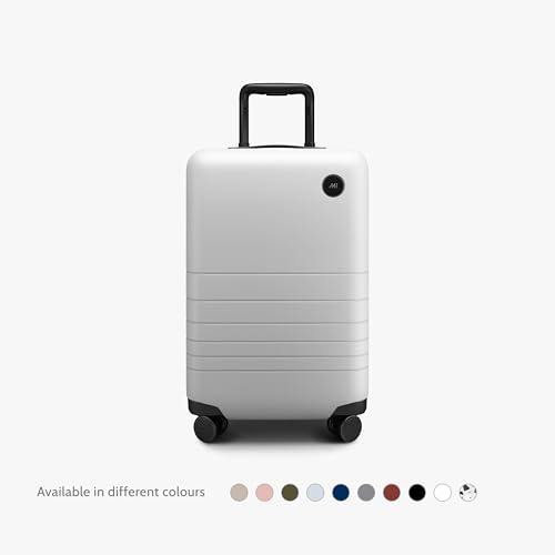 Monos Carry-On Luggage 22 Inch – Lightweight Hardside Spinner Suitcase with TSA Lock | Airline Approved, 39.9L Polycarbonate Rolling Carry On Bag | Overhead Bin Suitcase for Travel | Stellar White
