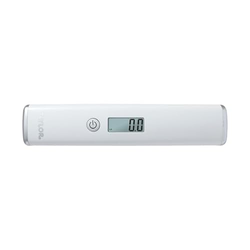 Taylor Digital Luggage Scale, Handheld Travel Scale with Locking Weight Display, Portable Suitcase Scale for Avoiding Overweight Baggage Fees, White, 2 AAA Batteries Included