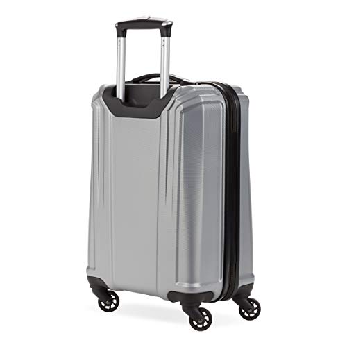 SwissGear 3750 Hardside Luggage with Spinner Wheels, Silver, Carry-On 18.5-Inch