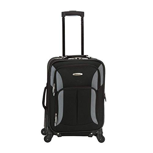 Rockland Pasadena Expandable Spinner Carry-on 19", Black Gray