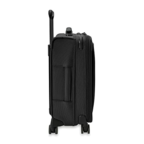 Briggs & Riley Global 21" Carry On Expandable Spinner - Luggage for International Travel, Suitcases with Wheels, Softside Rolling Bag for Men & Women, Self-Repairing Zipper- Baseline Collection, Black