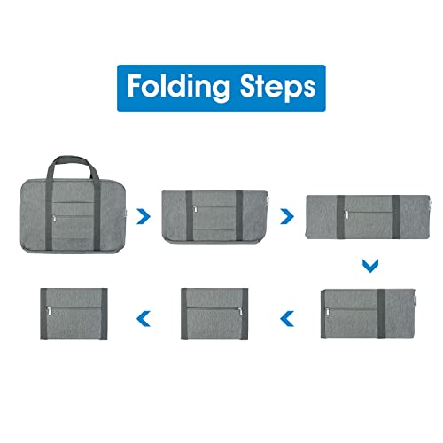 Narwey Foldable Carry on Luggage 22x14x9 Airline Approved Duffle Bag for Travel Packable Duffel Bag for Traveling Airplane for Women and Men 40L (Grey (With Shoulder Strap))