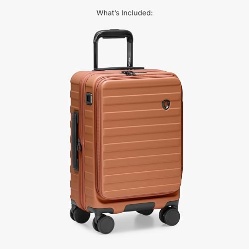 Traveler's Choice Novia Top Opening Expandable Polycarbonate Luggage with Spinner Wheels, Autumn Leaves, 21-Inch Carry-on