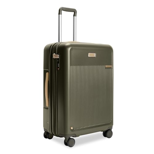 Briggs & Riley 21" Global Carry On Expandable Spinner - Luggage for Travel, Suitcases with Wheels, Hardside Rolling Bag for Men & Women, Self-Repairing Zipper - Sympatico Collection, Olive