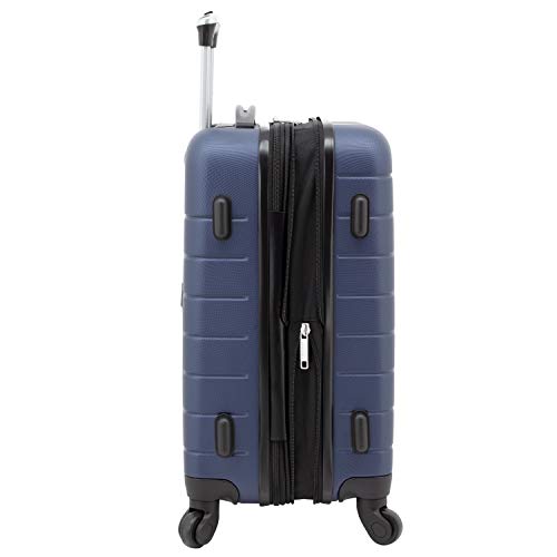 Wrangler Smart Spinner Hardside Luggage, 22-Inch Carry-On, Navy Blue