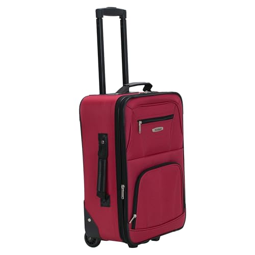 Rockland Fashion Softside 2 Piece Luggage Set, Expandable, (14" Tote/19" Upright), Red