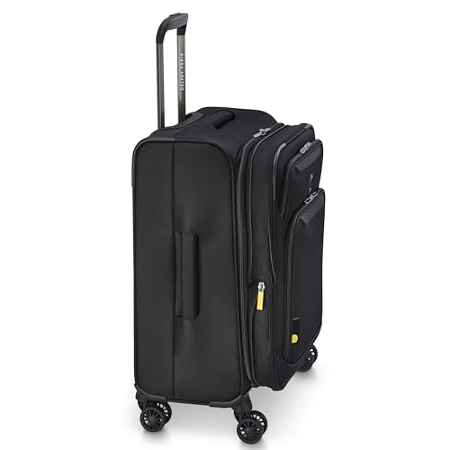 DELSEY PARIS Sky Max 3.0 Carry-On 21 Inch, Lightweight Softside Expandable Luggage, Spinner Wheels, Soft Touch Handle, Onyx Black