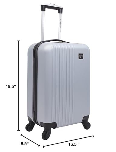 Travelers Club Cosmo Luggage, Silver-20, 20-Inch