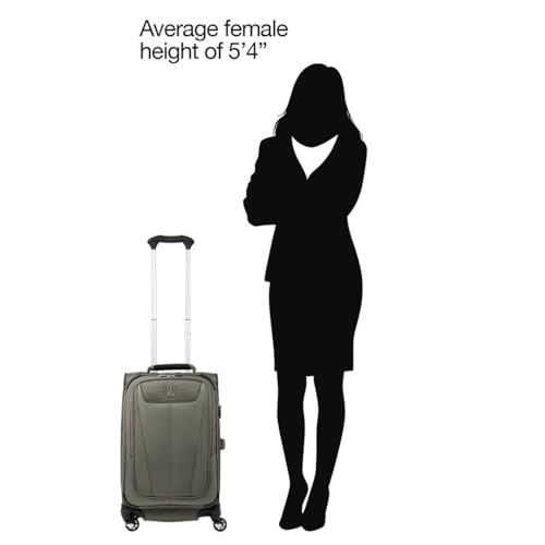Travelpro Maxlite 5 Softside Expandable Luggage with 4 Spinner Wheels, Lightweight Suitcase, Men and Women, Slate Green, Carry-on 21-Inch