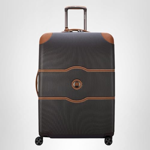 DELSEY PARIS Chatelet Air 2.0 - Hardside Carry on Plus 20 Inch - 360° Spinner Wheels - TSA Lock - USB Port - Lightweight Polycarbonate Travel Suitcase, Chocolate Brown