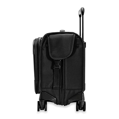 Briggs & Riley 21" Carry-On Wheeled Garment Spinner - Carry On Luggage for Travel, Suitcases with Wheels, Softside Rolling Bag for Men & Women, Built in Hook for Clothes - Baseline Collection, Black