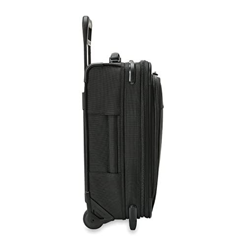 Briggs & Riley Global 2-Wheel Expandable Carry On - Luggage for International Travel, Suitcases with Wheels, Softside Rolling Bag for Men & Women, Self-Repairing Zipper - Baseline Collection, Black