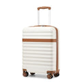 Kono Airline Approved Carry On Luggage, 21.6 inchx13.7 inchx8.6 inch inches, 21.6 Inch Expandable Lightweight Hardshell Suitcase with TSA Lock, (Cream Brown, Suitable for 1-3 Days of Travel)
