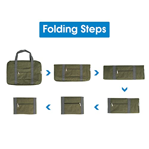 For United Airlines Foldable Carry on Bag 22x14x9 Travel Duffel Bag Packable luggage Duffle for Women and Men 40L (Army Green)