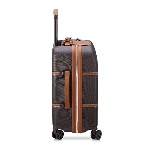 DELSEY PARIS Chatelet Air 2.0 - Hardside Carry-On Luggage 19 Inch - 360° Spinner Wheels - TSA Lock - USB Port - Lightweight Polycarbonate Travel Suitcase, Chocolate Brown