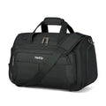 HanTrip Carry on Duffel Bag Foldable Duffle Bags for Travel, Under Seat Personal Item Bags for Airplanes, Weekender Overnight Mens Travel Tote Bag for Women Small Softside Carry on Luggage (Black)