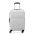 United Colors of Benetton Ribbed Hardside Expandable Luggage with Spinner Wheels, White, Carry-On 20 Inch