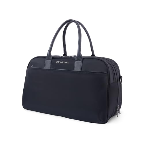 Nomad Lane Carry-On Luggage Duffel Bag, Durable & Lightweight Suitcase. Bento Bag, Personal Item Weekender Travel Bag for Men & Women, Black