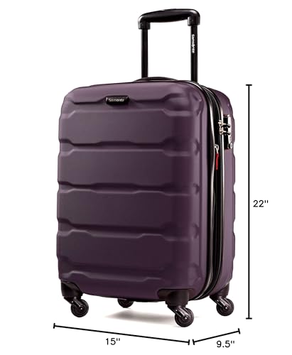Samsonite Omni PC Hardside Expandable Luggage with Spinner Wheels, Purple, Carry-On 20-Inch