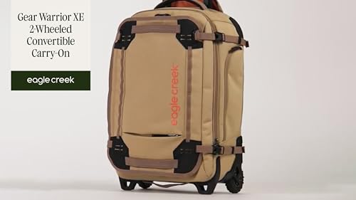 Eagle Creek Gear Warrior XE 2-Wheel Convertible Carry-On Luggage for Travel Essentials - Heavy Duty Wheels - Lockable Zippers - Interior Laptop Sleeve - Jungle Green - 21.75”