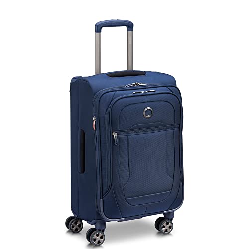DELSEY PARIS Helium DLX Softside Expandable Luggage with Spinner Wheels, Navy Blue, Carry on 20 Inch