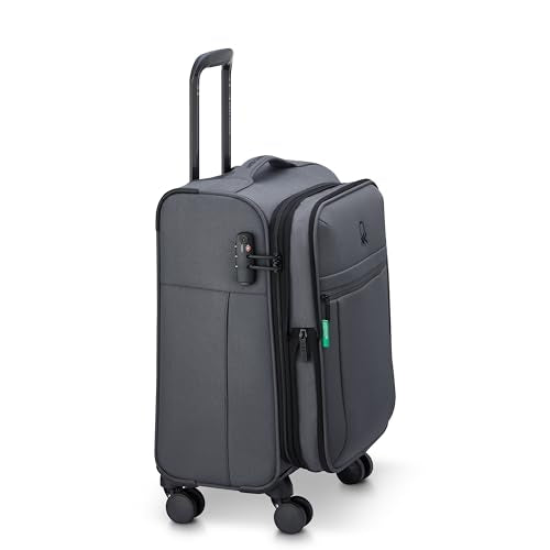 United Colors of Benetton Be Softside Expandable Luggage with Spinner Wheels, Anthracite, Carry-On 19 Inch