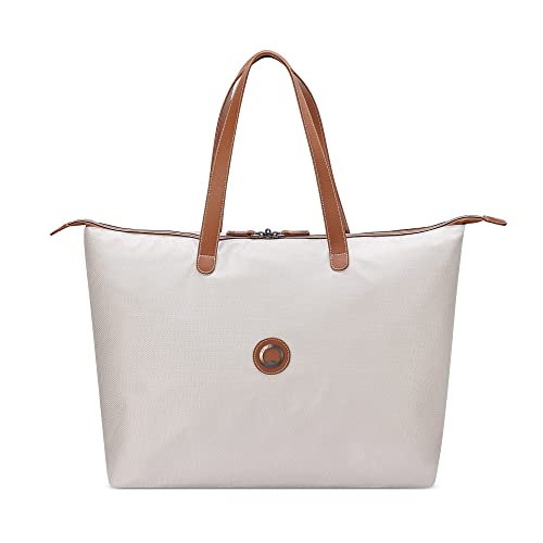 DELSEY PARIS Chatelet Air 2.0 Tote Bag, Soft Travel Tote, Recycled Fabric, Vegan Leather Trim, Trolley Compatible, Angora