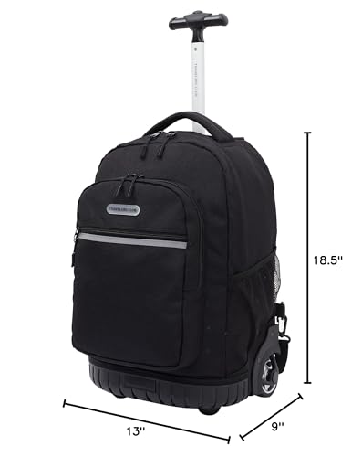 Travelers Club 18" Rolling Backpack with Shoulder Straps, Black