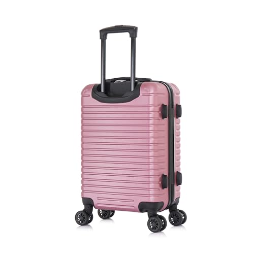 InUSA DEEP Luggage with GEL Handle | Spacious Traveling Suitcases, Travel Suitcase with Dual Spinner Wheels and Studs | 20 Inch Carry On Hardside Luggage | Rose Gold