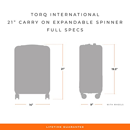 Briggs & Riley International 21" Carry On Spinner - Luggage for Travel, Suitcases with Wheels, Hardside Rolling Bag for Men & Women, Self-Repairing Zipper - Torq Collection, Hunter Green