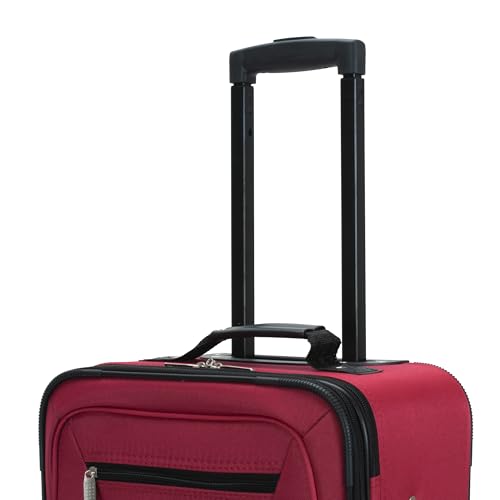 Rockland Fashion Softside 2 Piece Luggage Set, Expandable, (14" Tote/19" Upright), Red