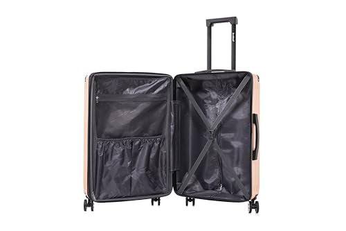 Rockland Napa Valley 2 Piece Luggage Set, 20" Carry-on with Spinner Wheels and a 14" Polyester Tote Bag, (20"/14" Tote), Champagne
