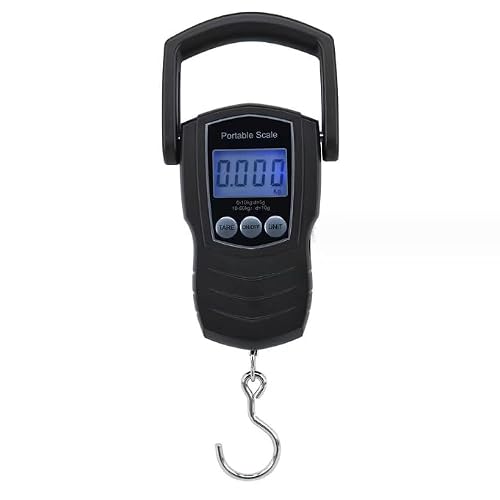 75Kg/165Lb Digital Luggage Scale for Travel, Fishing Weight Scale Unit with 1.5M Measuring Tape, Suitcase Weight Unit Can Switch Kg/Lb/Jin/Oz 4 Units, with Hook, Battery Included