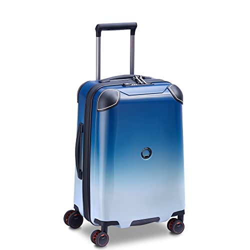 DELSEY PARIS Cactus Hardside Luggage with Spinner Wheels, White/Blue, Carry-On 19 Inch