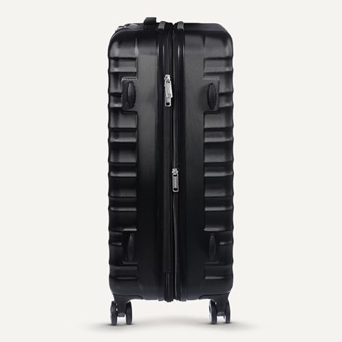 Amazon Basics 21" Hardside Carry-On Luggage with Spinner Wheels, Expandable for Up to 25% More Space, Scratch-Resistant Hard Shell, Telescoping Handle, Black