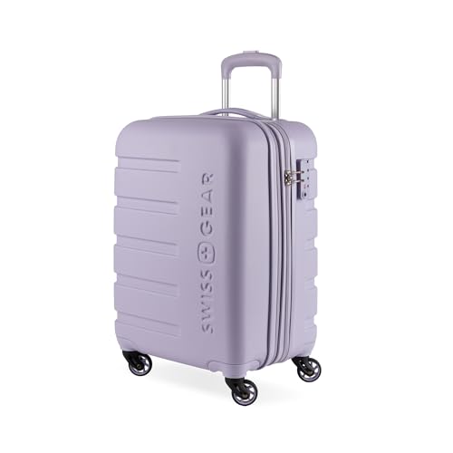 SwissGear 7366 Signature Hardside Expandable Luggage with Spinner Wheels, TSA Lock, Cup-Holder, Evening Haze, Carry-On 19-Inch