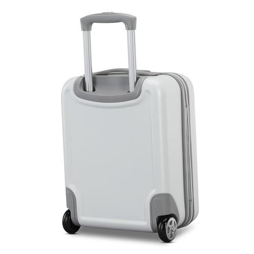 American Tourister Fathead Underseater Carry-On Luggage - Airline Approved - Customize with Favorite Sports or Character Decal - Durable ABS Hardshell - RightHeight™ Adjustable Handle - White