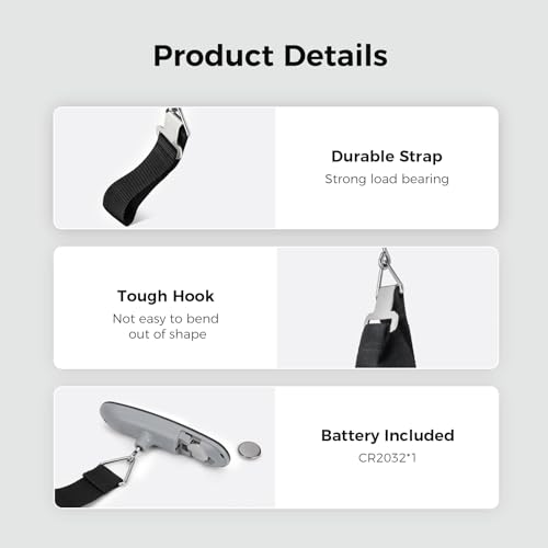 pack all Digital Luggage Scale for Travel, 110Lbs Capacity, 0.1Lb Precision