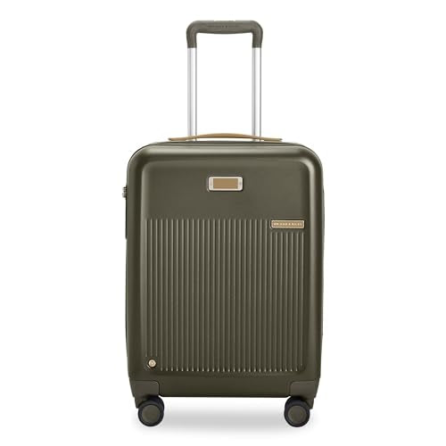 Briggs & Riley 21" Global Carry On Expandable Spinner - Luggage for Travel, Suitcases with Wheels, Hardside Rolling Bag for Men & Women, Self-Repairing Zipper - Sympatico Collection, Olive