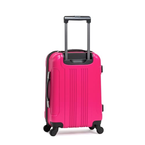 Kenneth Cole REACTION Out of Bounds Lightweight Hardshell 4-Wheel Spinner Luggage, Magenta, 20-Inch Carry On