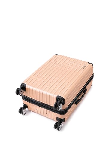 Rockland Napa Valley 2 Piece Luggage Set, 20" Carry-on with Spinner Wheels and a 14" Polyester Tote Bag, (20"/14" Tote), Champagne