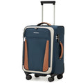 mixi Carry On Luggage 20 Inch Softside Expandable Suitcase with Front Pocket, 22x14x9 Airline Approved Rolling Lightweight Travel Suitcases with Wheels & TSA (Deep Blue-Off White)
