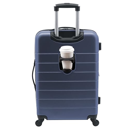 Wrangler Smart Spinner Hardside Luggage, 22-Inch Carry-On, Navy Blue