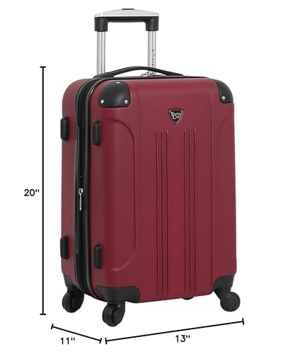 Travelers Club Chicago Hardside Expandable Spinner Luggage, Rhubarb, 22" Carry-On