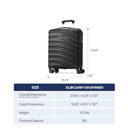 Travelpro Maxlite Air V2 Hardside Expandable Carry on Luggage, 8 Spinner Wheels, Lightweight Hard Shell Suitcase, TSA lock, Black, International Carry On 18-Inch