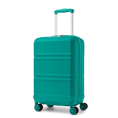 Kono Carry On Luggage 22x14x9 Airline Approved with Spinner Wheels,Lightweight PC+ABS 20 Inch Luggage with TSA Lock,Expandable Hard Shell Carry On Suitcases for Men Women,Turquoise