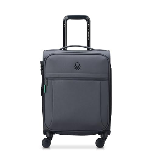 United Colors of Benetton Be Softside Expandable Luggage with Spinner Wheels, Anthracite, Carry-On 19 Inch