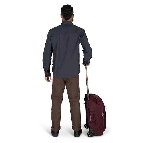 Osprey Ozone 2-Wheel Carry-On - Lightweight Carry-On Luggage with Oversized Wheels and Trolley Handle - Rolling Travel Suitcase for Air Travel, Overhead Compartments and Weekend Trips, Black