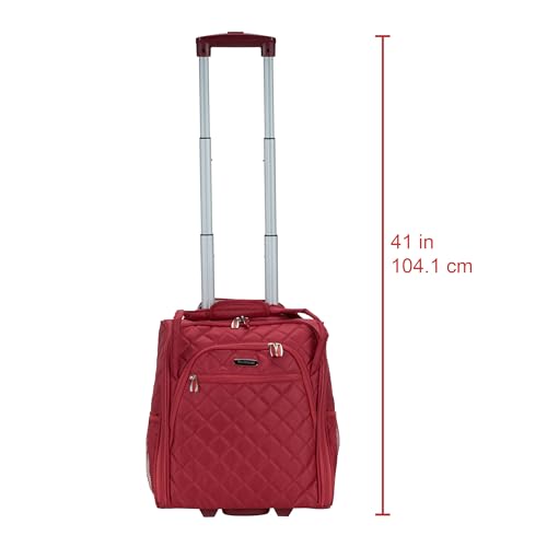 Rockland Melrose Upright Wheeled Underseater Carry-On Luggage, Red