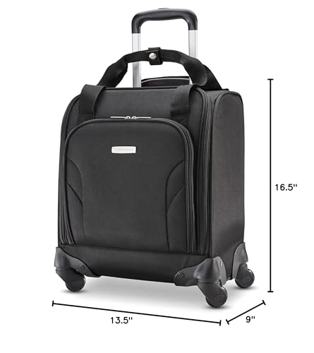 Samsonite Underseat Carry-On Spinner With USB Port, Jet Black, One Size